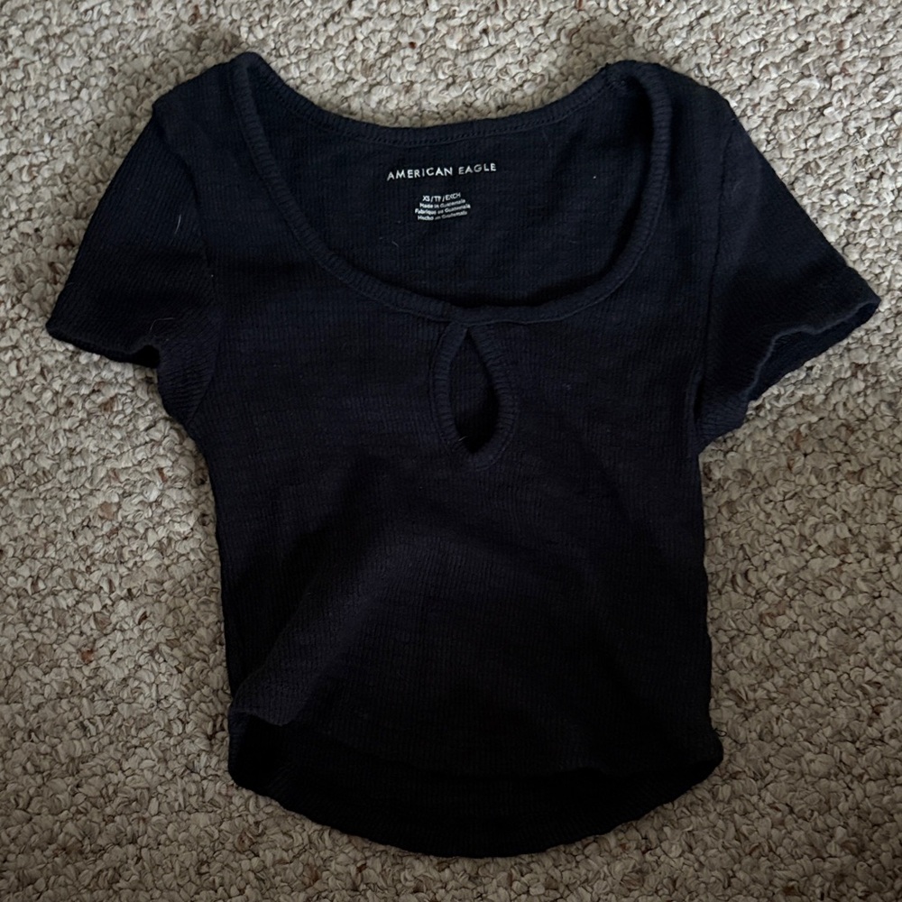 American Eagle Outfitters Black Crop Top